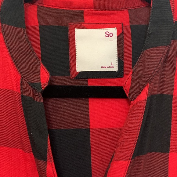 SO red Buffalo plaid dress - Picture 4 of 9